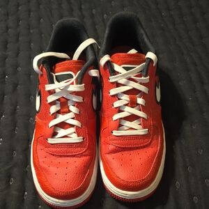 Nike Air Force 1s Sneakers in Red and White
